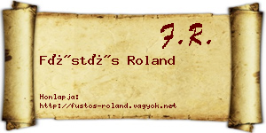 Füstös Roland névjegykártya